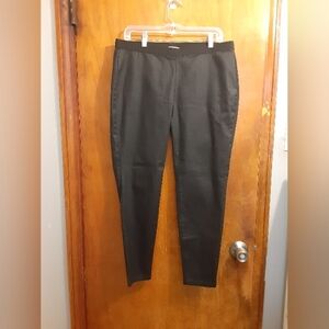 Eileen Fisher Women's Faux Leather Organic Cotton Pants Black Size PL/PG Goth